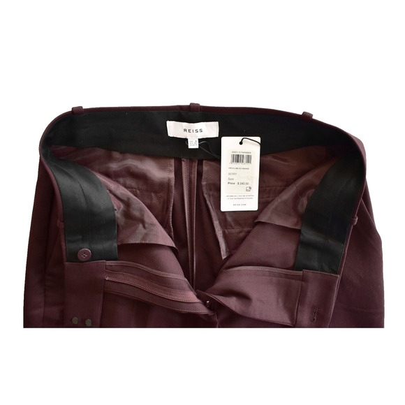 A8 NWT REISS Berry Wool Blend Slash Pocket Frea-Slim Leg Trouser Pants Sz 4 $240 - Picture 5 of 7